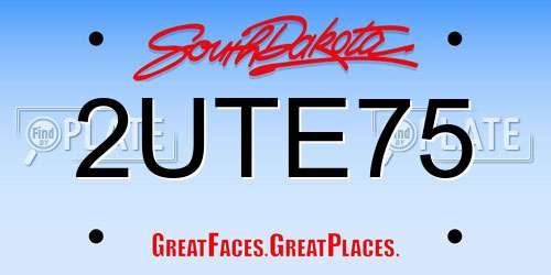 2UTE75 South Dakota License Plate