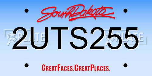 2UTS255 South Dakota License Plate