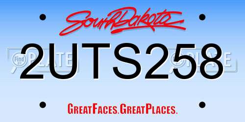 2UTS258 South Dakota License Plate
