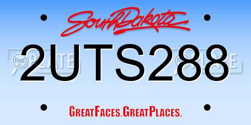 2UTS288 South Dakota License Plate
