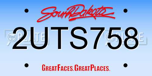 2UTS758 South Dakota License Plate