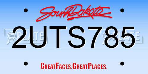 2UTS785 South Dakota License Plate