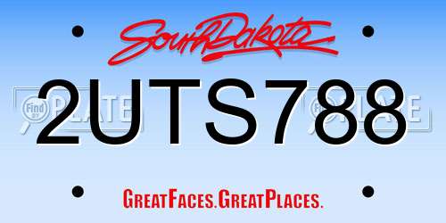 2UTS788 South Dakota License Plate