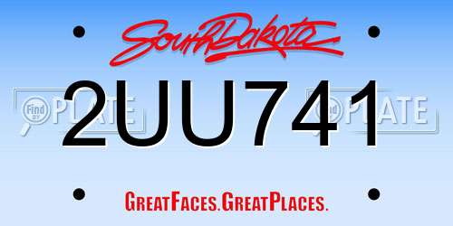 2UU741 South Dakota License Plate
