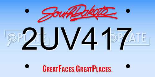 2UV417 South Dakota License Plate