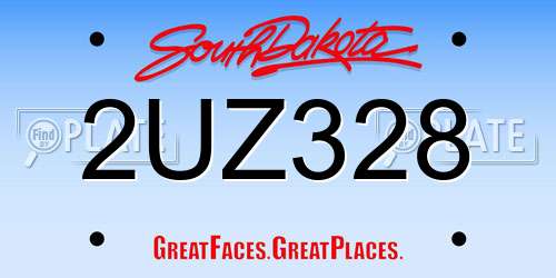 2UZ328 South Dakota License Plate