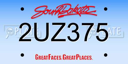 2UZ375 South Dakota License Plate