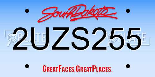2UZS255 South Dakota License Plate