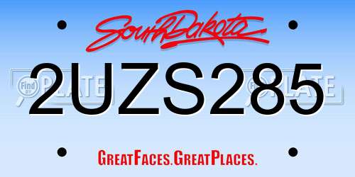 2UZS285 South Dakota License Plate