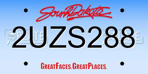 2UZS288 South Dakota License Plate