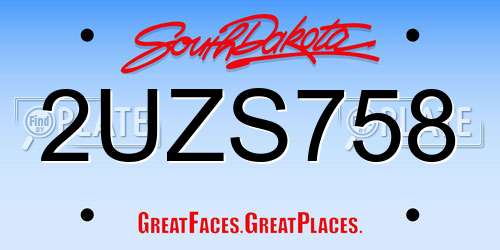 2UZS758 South Dakota License Plate