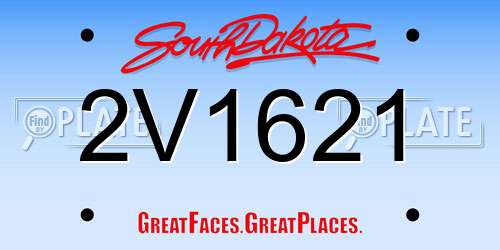 2V1621 South Dakota License Plate