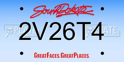 2V26T4 South Dakota License Plate