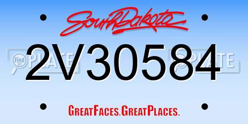 2V30584 South Dakota License Plate