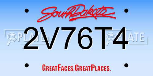 2V76T4 South Dakota License Plate