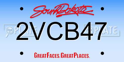 2VCB47 South Dakota License Plate