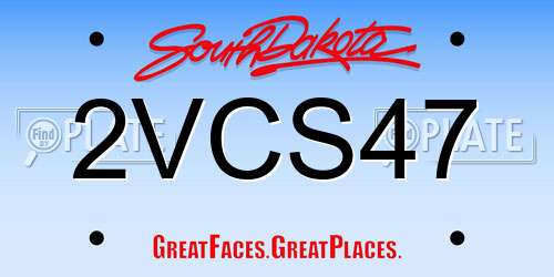2VCS47 South Dakota License Plate