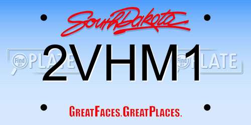 2VHM1 South Dakota License Plate