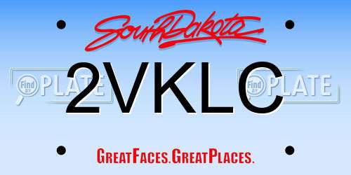 2VKLC South Dakota License Plate