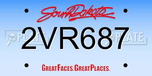 2VR687 South Dakota License Plate