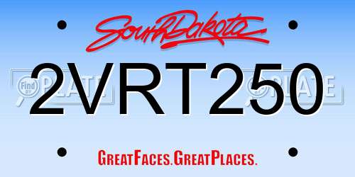 2VRT250 South Dakota License Plate