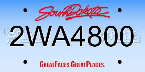 2WA4800 South Dakota License Plate