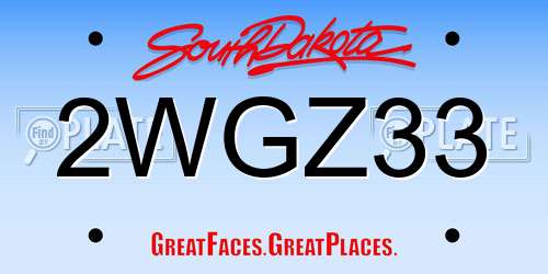2WGZ33 South Dakota License Plate