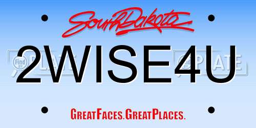 2WISE4U South Dakota License Plate