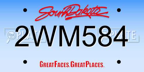 2WM584 South Dakota License Plate