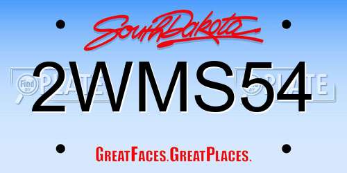 2WMS54 South Dakota License Plate