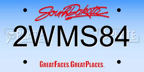 2WMS84 South Dakota License Plate