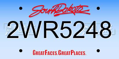 2WR5248 South Dakota License Plate