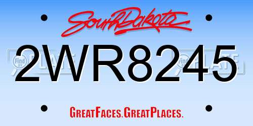 2WR8245 South Dakota License Plate