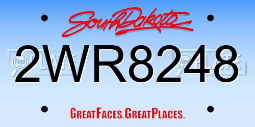 2WR8248 South Dakota License Plate