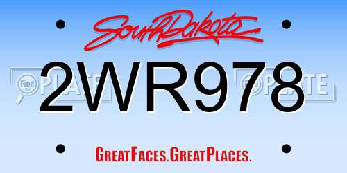 2WR978 South Dakota License Plate