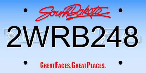 2WRB248 South Dakota License Plate