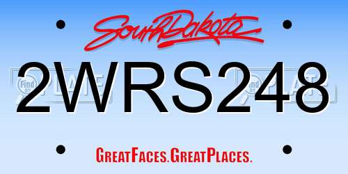 2WRS248 South Dakota License Plate