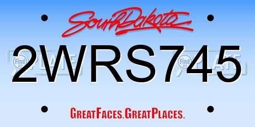 2WRS745 South Dakota License Plate