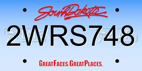 2WRS748 South Dakota License Plate