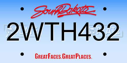 2WTH432 South Dakota License Plate