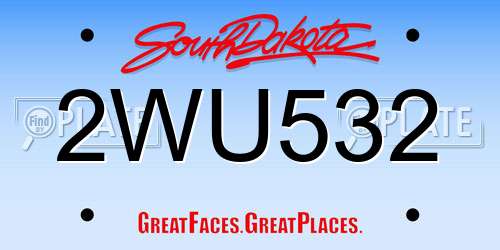 2WU532 South Dakota License Plate