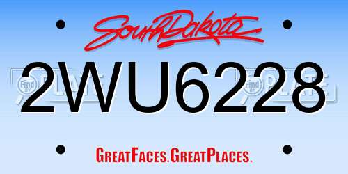 2WU6228 South Dakota License Plate