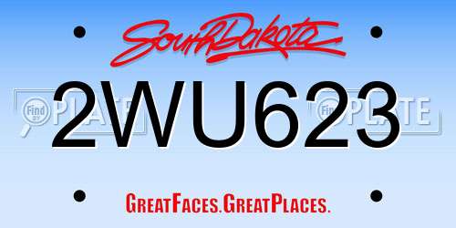 2WU623 South Dakota License Plate