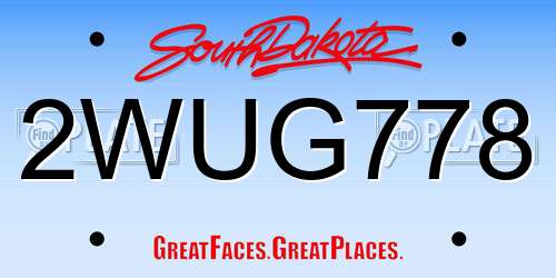 2WUG778 South Dakota License Plate