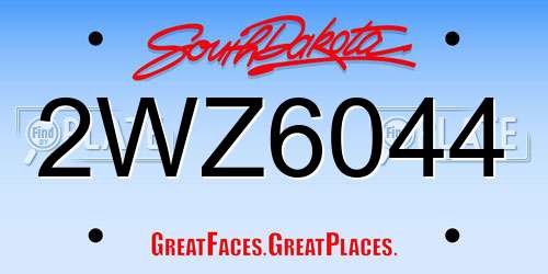 2WZ6044 South Dakota License Plate