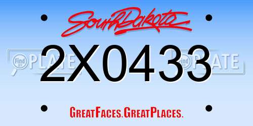 2X0433 South Dakota License Plate