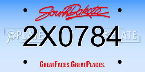 2X0784 South Dakota License Plate