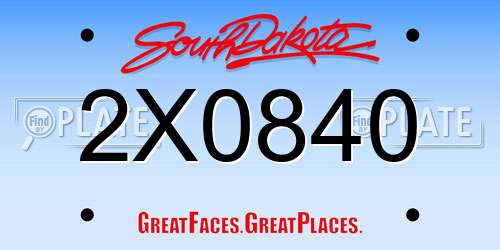 2X0840 South Dakota License Plate