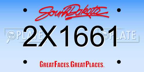 2X1661 South Dakota License Plate