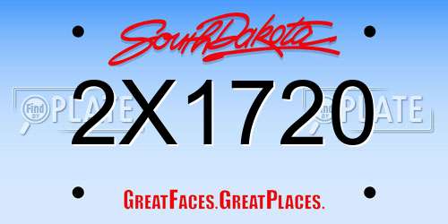 2X1720 South Dakota License Plate